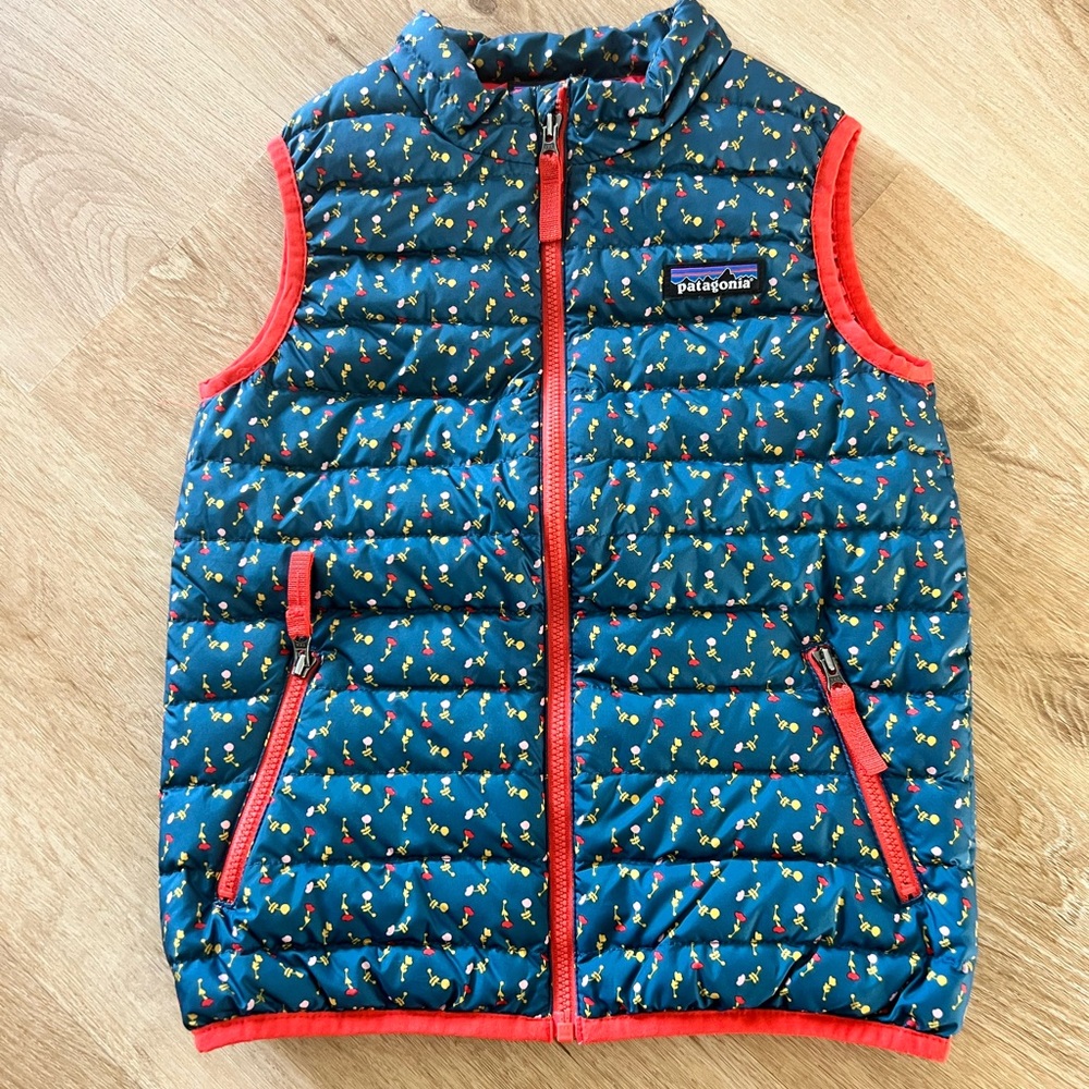 Patagonia down floral vest kids 5T